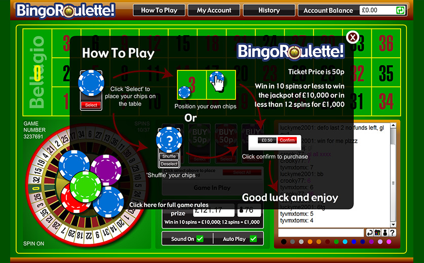 How to play Bingo Roulette at Tombola, large view