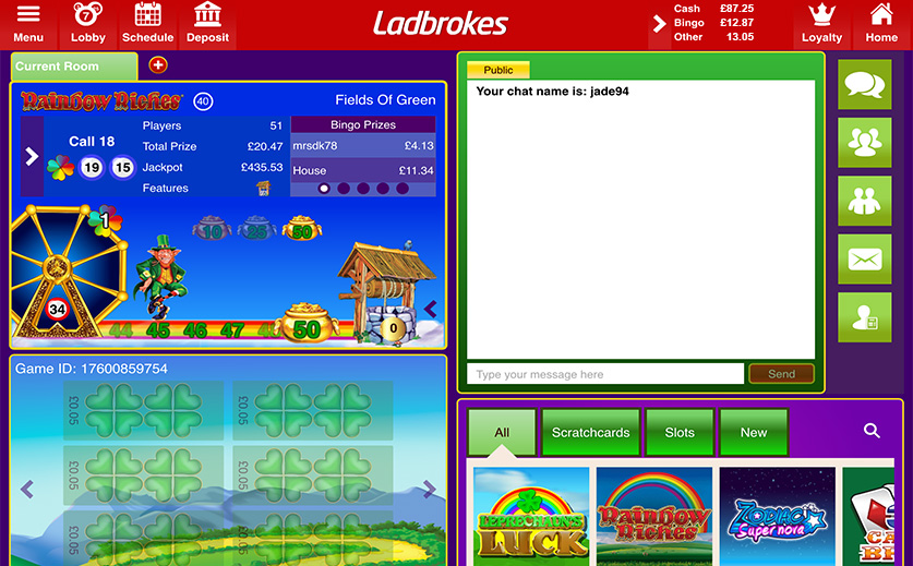 Special Bingo Variant – Rainbow Riches at Ladbrokes , large view