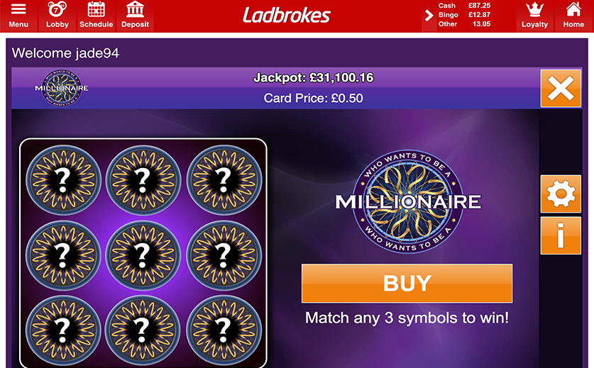 The Newly-Added ‘Millionaire Scratch’ Game, large view