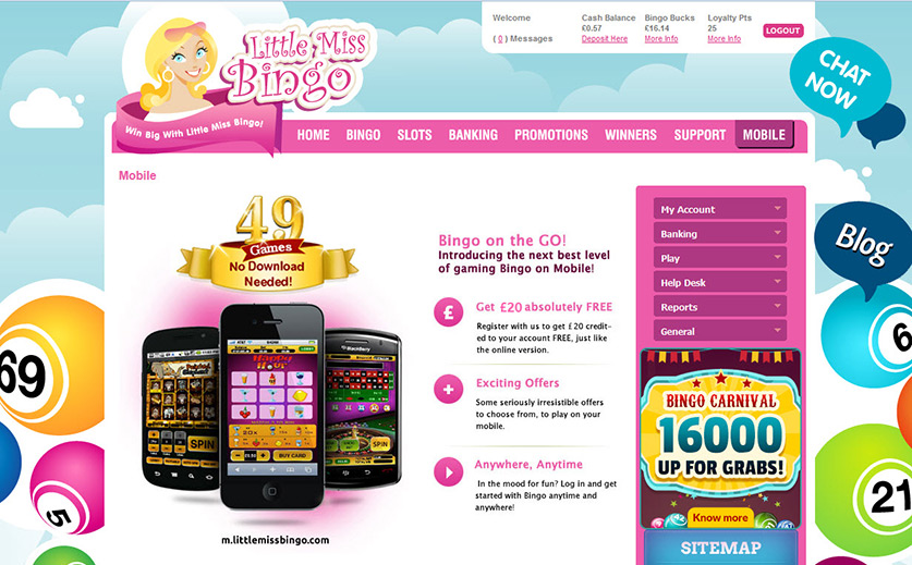 What Does Little Miss Bingo Offer to Mobile Users Large View