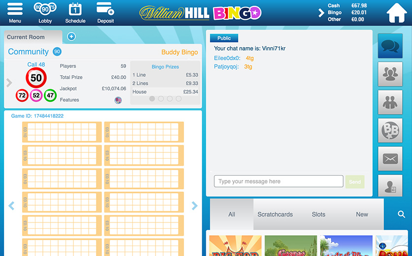 William Hill Bingo’s 90-Ball Room - Image, large view