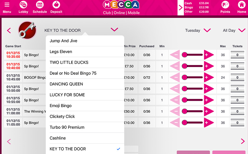 Mecca Bingo Schedule – large view