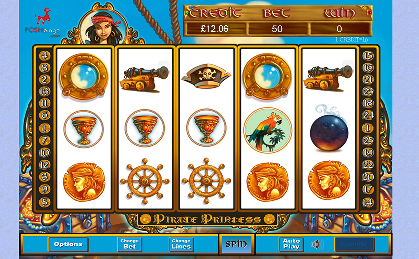 The Pirate Princess slot game at Posh, large view